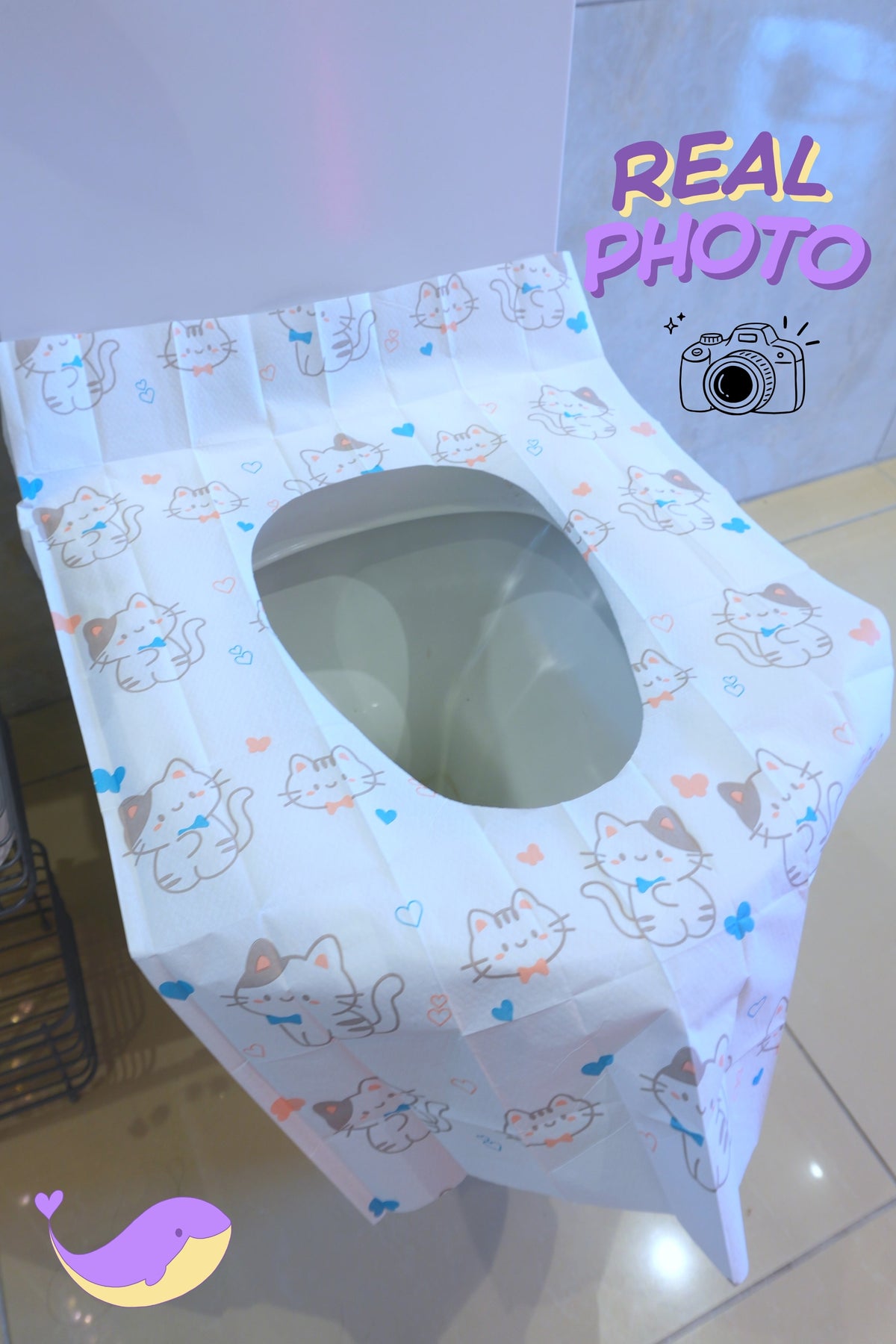 Disposable Toilet Seat Covers 5-pack Individually Wrapped (Cat design)