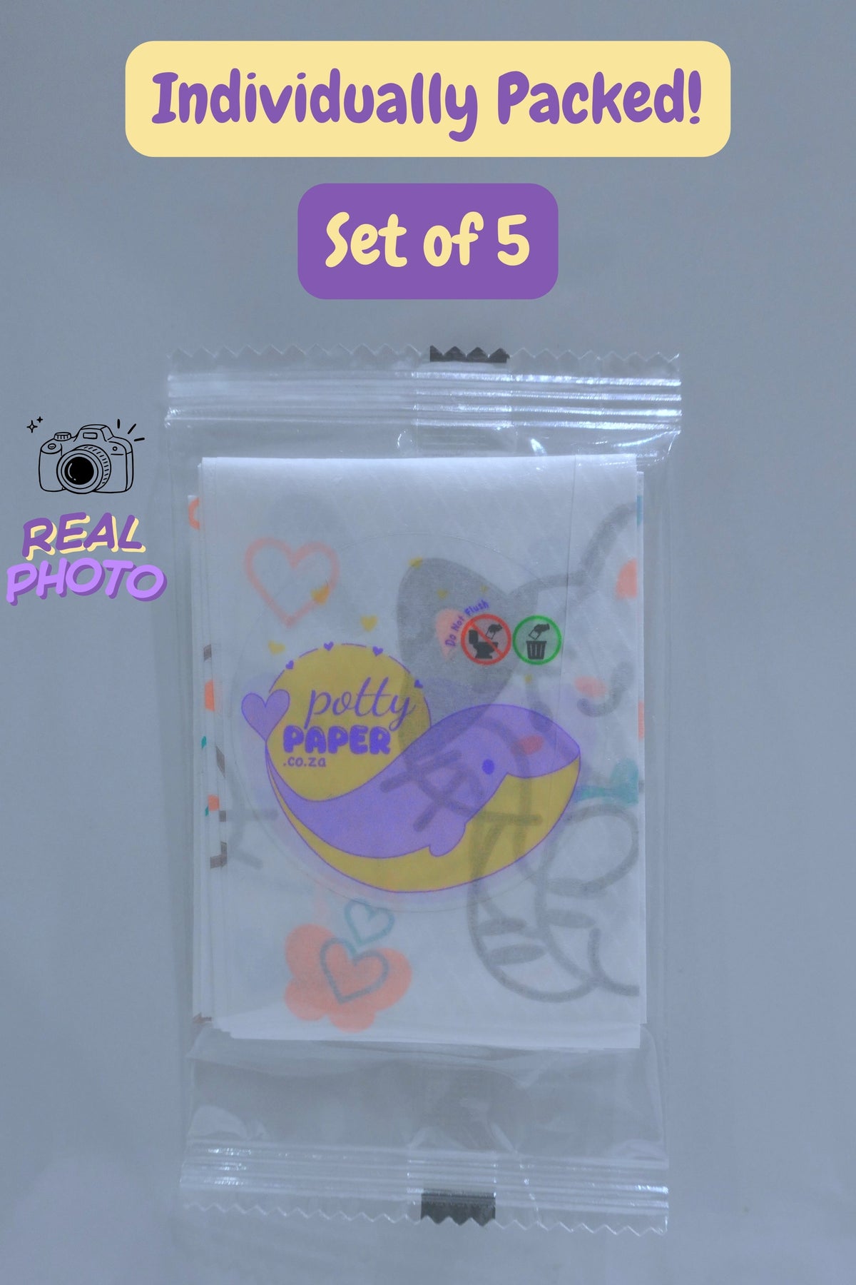 Disposable Toilet Seat Covers 5-pack Individually Wrapped (Cat design)