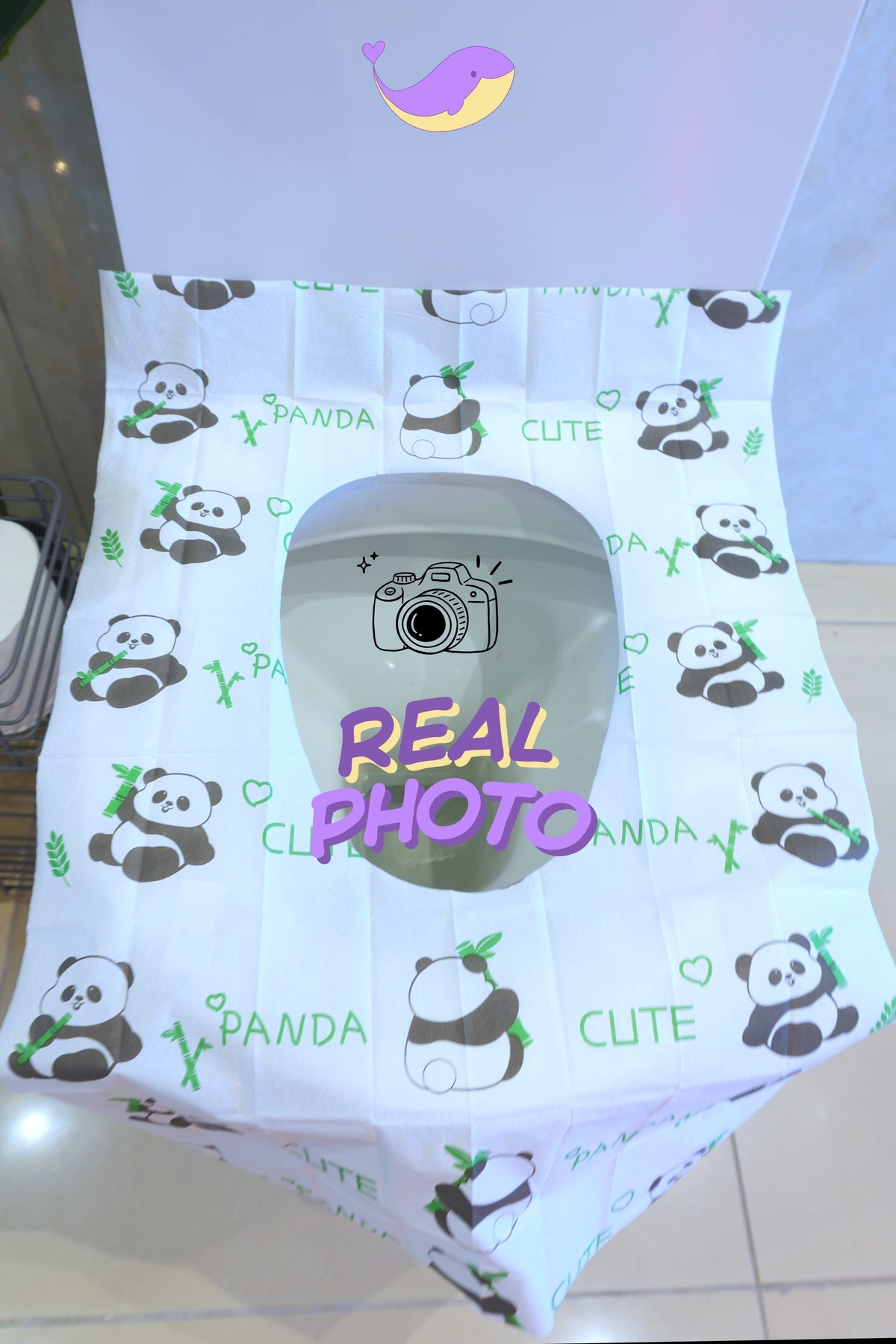 Disposable Toilet Seat  Covers 5-pack Individually Wrapped (Panda design)
