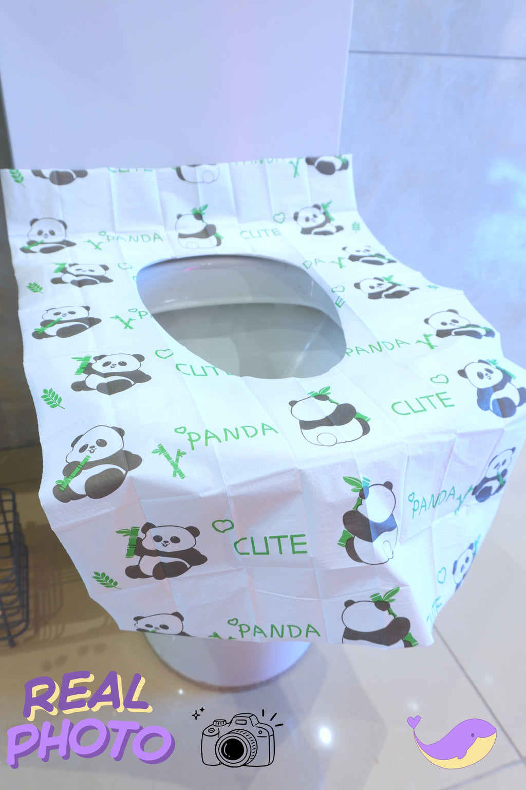 Disposable Toilet Seat  Covers 5-pack Individually Wrapped (Panda design)